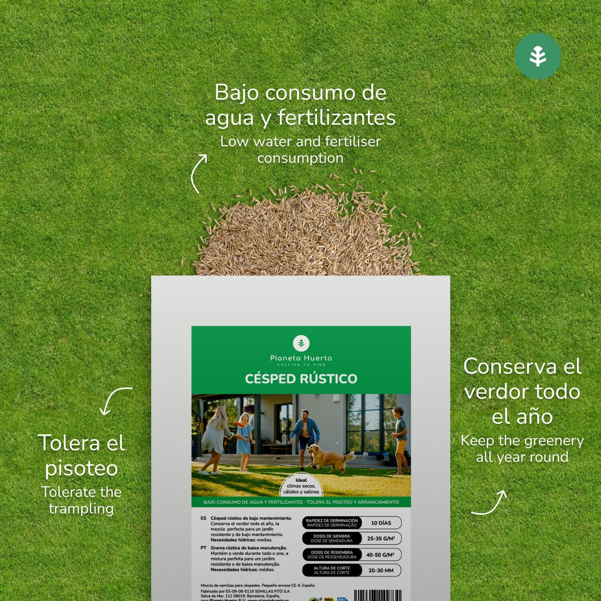 Planeta Huerto Rustika gräsfrön 1 kg