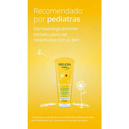 Weleda Shampooing et gel douche pour bébés à la calendula 200 ml