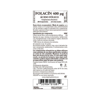 Folsäure Folacin 250 Kapseln