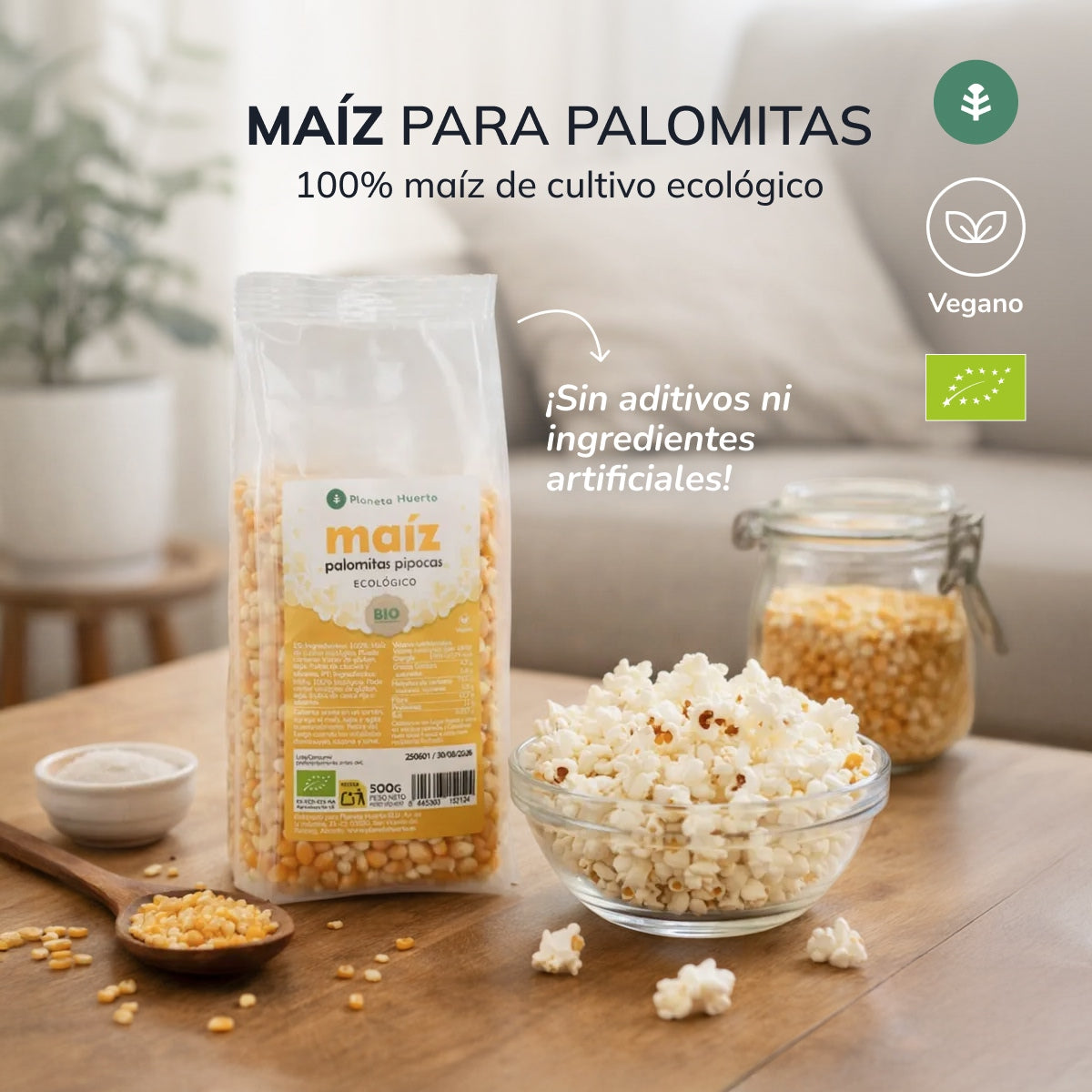 Popcorn per popcorn ECO Planeta Huerto 500 g