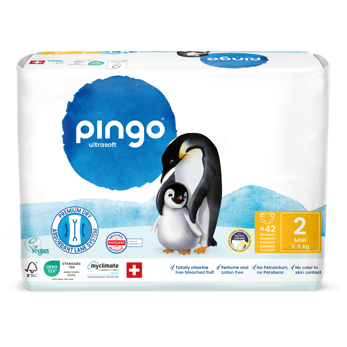 Pannolini T2 (3-6 kg) Pingo 42 pezzi