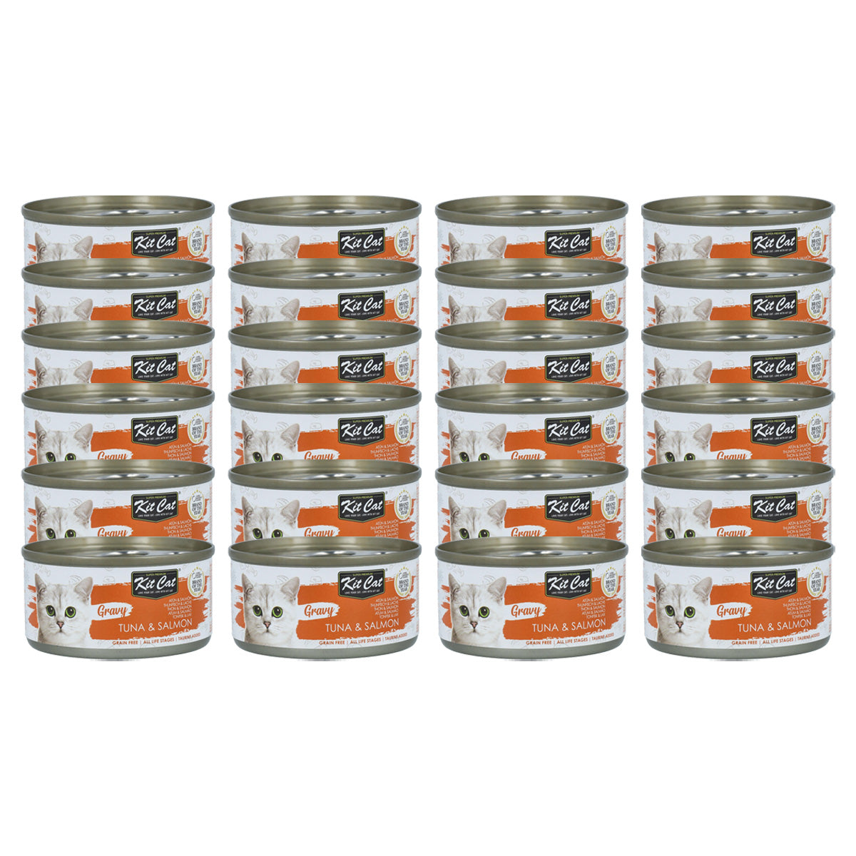 24er-Pack Kit Cat Dose Gravy – Thunfisch & Lachs 70 g Nassfutter für Katzen in Soße