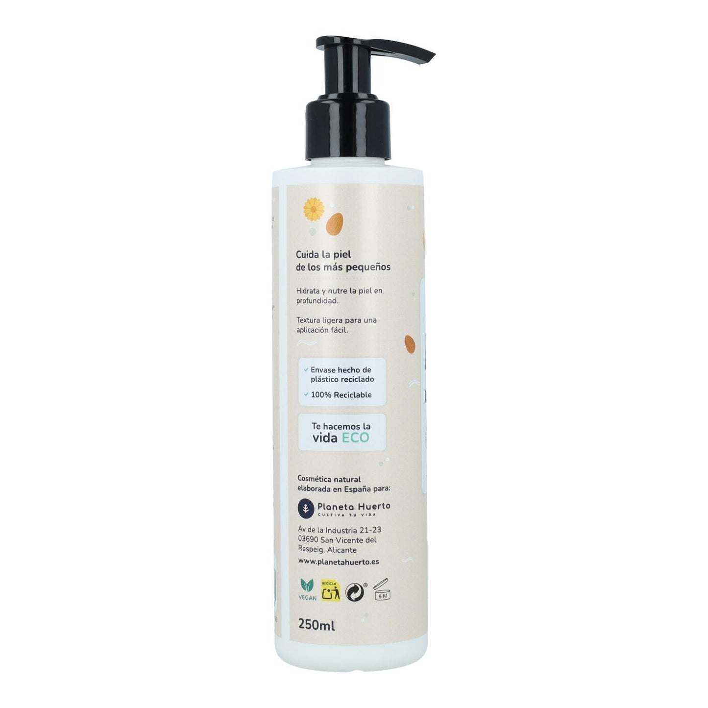 Calendula und Mandeln Kinderpackung: Gel und Shampoo + Feuchtigkeitscreme Planeta Huerto