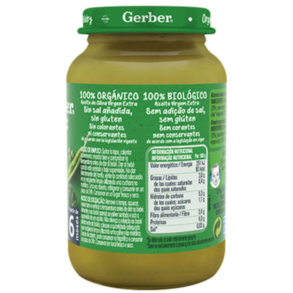 Bio-Babynahrung im Gläschen mit Brokkoli, Erbsen und Truthahn Gerber 190 g GERBER Organic Brokkoli Erbsen Truthahn