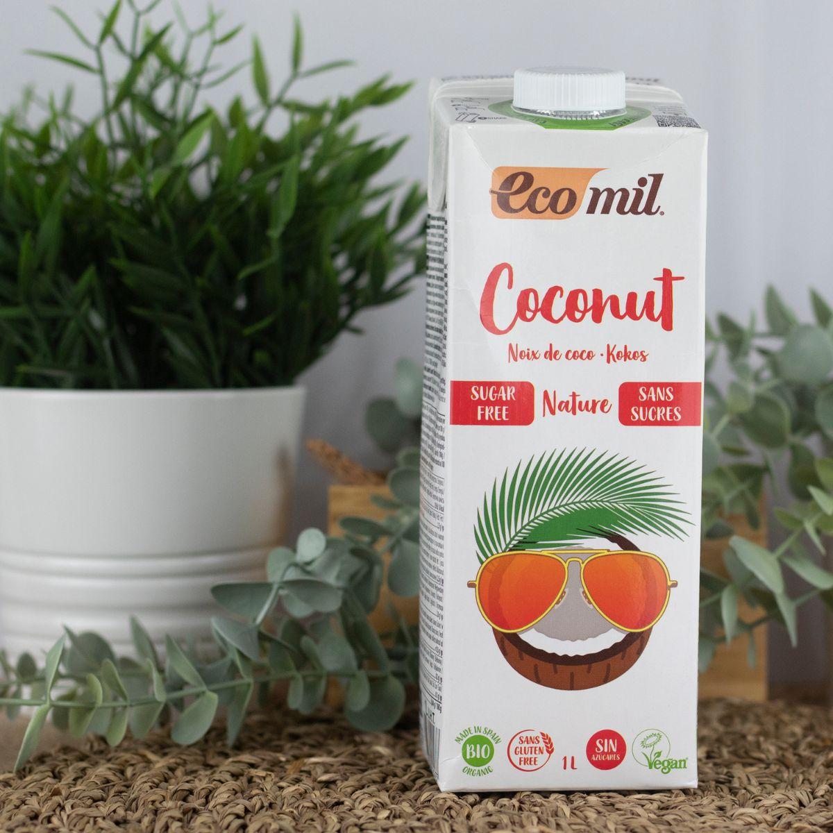 Bevanda vegetale al cocco senza zucchero, senza glutine e senza lattosio Ecomil 1L
