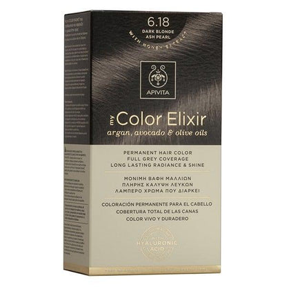 Teinture My Color Elixir N6.18 Blond foncé cendré nacré Apivita
