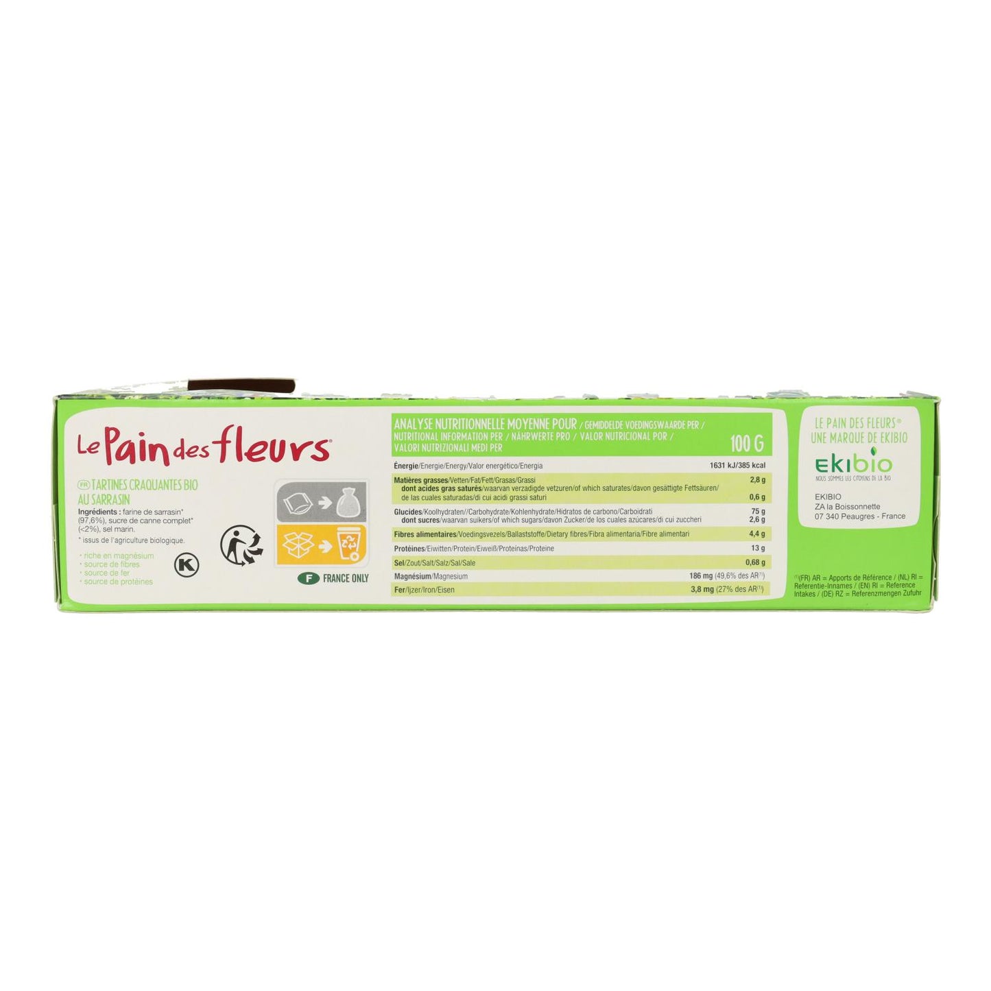 Knuspriges, geröstetes, glutenfreies Buchweizenbrot von Le Pain de Fleurs (300 g)