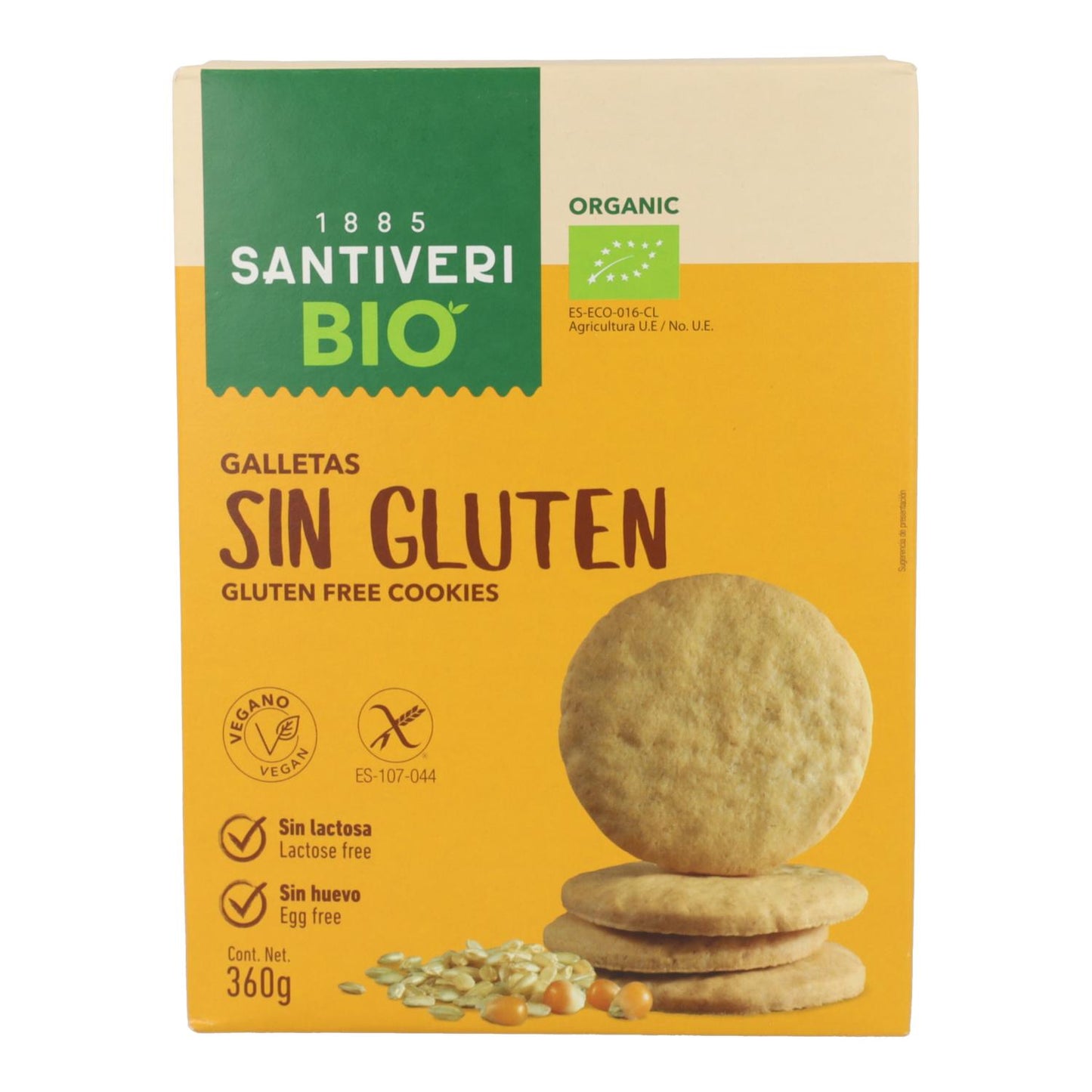 Bezglutenowe ciastka Bio 2P Santiveri 360 g
