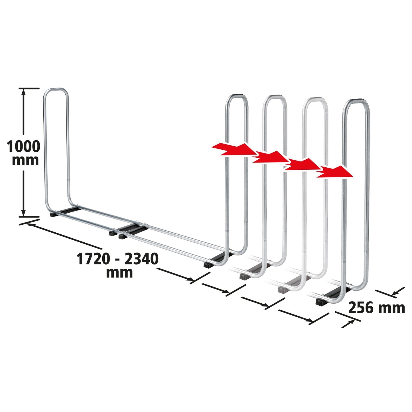 Verstelbare houder voor het opslaan van brandhout