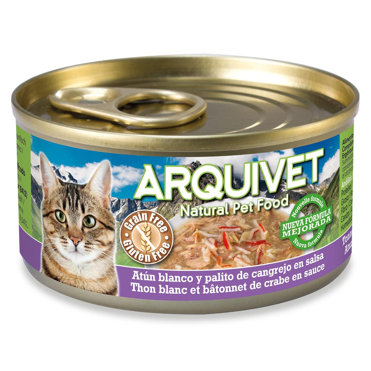Weißer Thunfisch und Krabben in Sauce Arquivet 80 g Nassfutter für Katzen