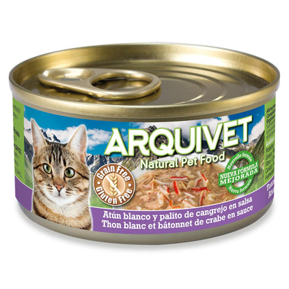 Weißer Thunfisch und Krabben in Sauce Arquivet 80 g Nassfutter für Katzen