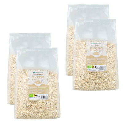 Pack of 4 x Planeta Huerto Organic Gluten-Free Fine Oat Flakes 1.5 kg