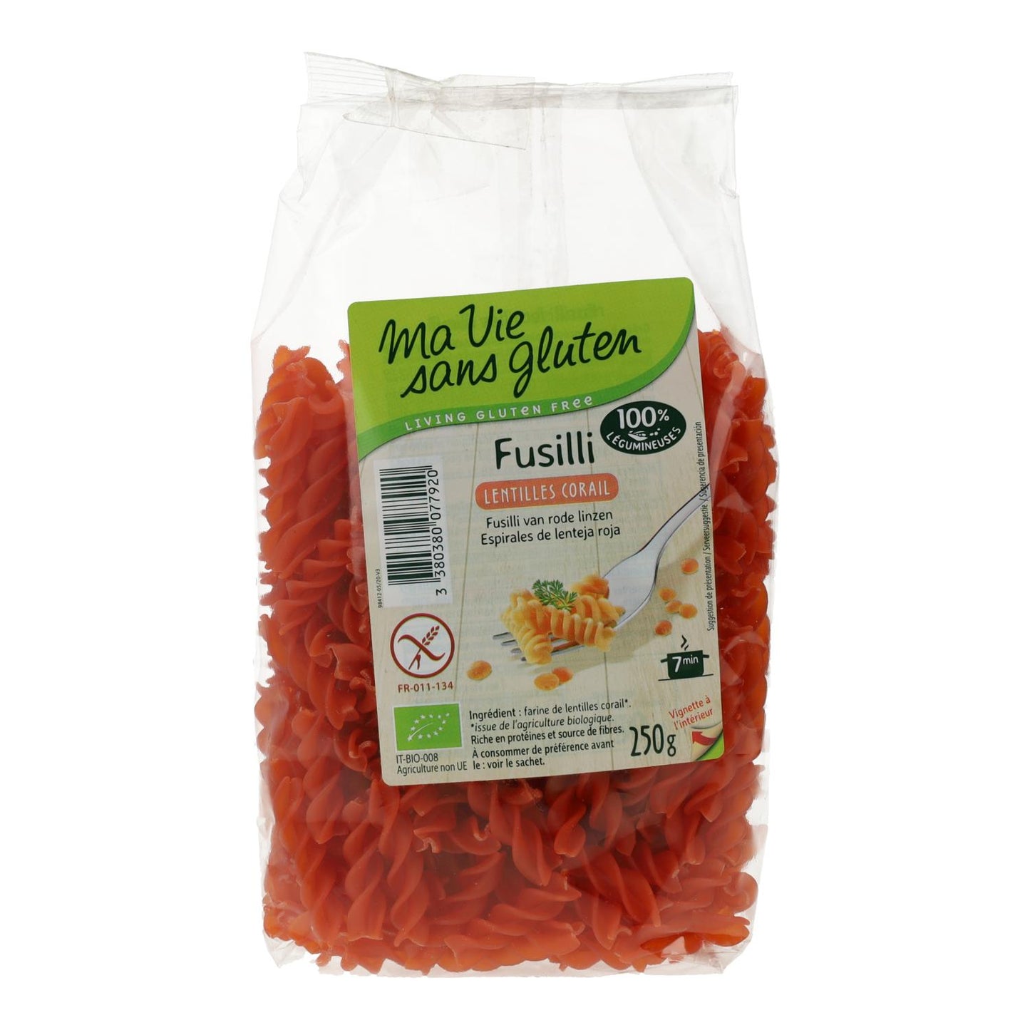 Ma Vie Sans Glutenfreie rote Linsen-Fusilli 250 g