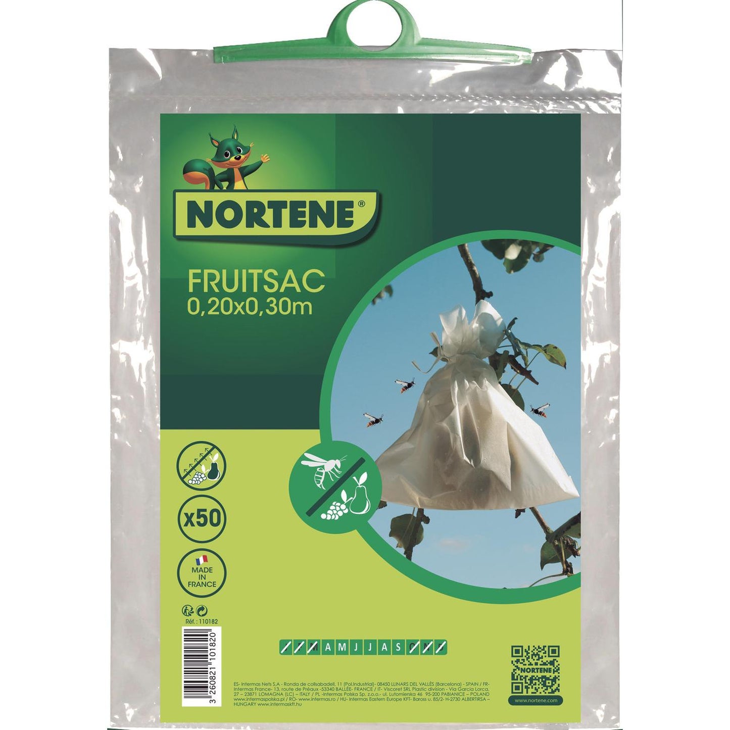 Beschermhoezen voor fruit Fruitsac Nortene 50 stuks 17 x 22 cm.