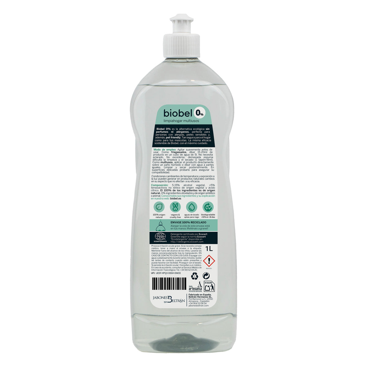 Limpiahogar concentrado Biobel 0% 1L