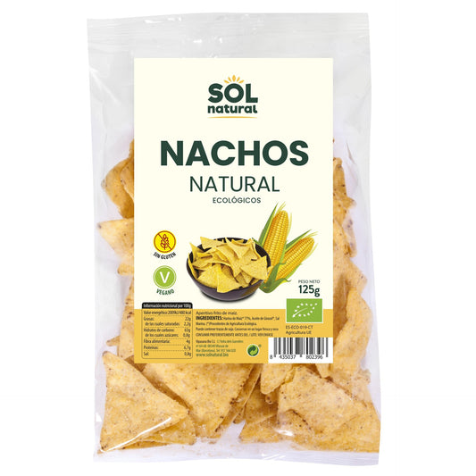 Nachos de maïs naturel sans gluten BIO Sol Natural 125 g