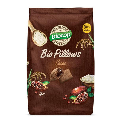Biopillows Cereali ripieni di cioccolato fondente senza glutine Biocop 300 g