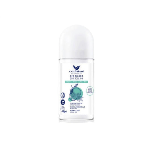 Organic Cosnature 24-hour mint & lime roll-on deodorant 50 ml