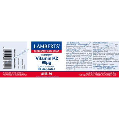 Vitamin K2 90mcg 60 Capsules Lamberts