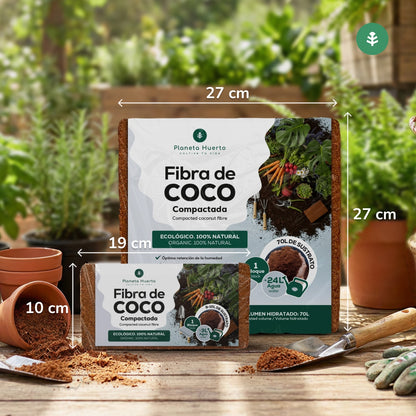 Pack 3x Sustrato Fibra de Coco Planeta Huerto 70 Litros