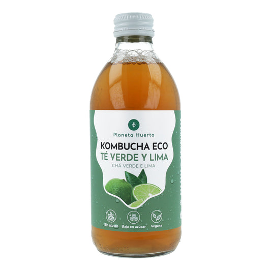 Kombucha ECO grüner Tee und Limette Planeta Huerto 330 ml