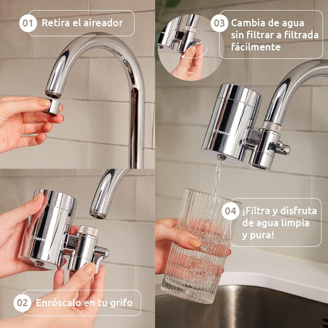 Filtro per rubinetto EcoPro Chrome SMR Tappwater