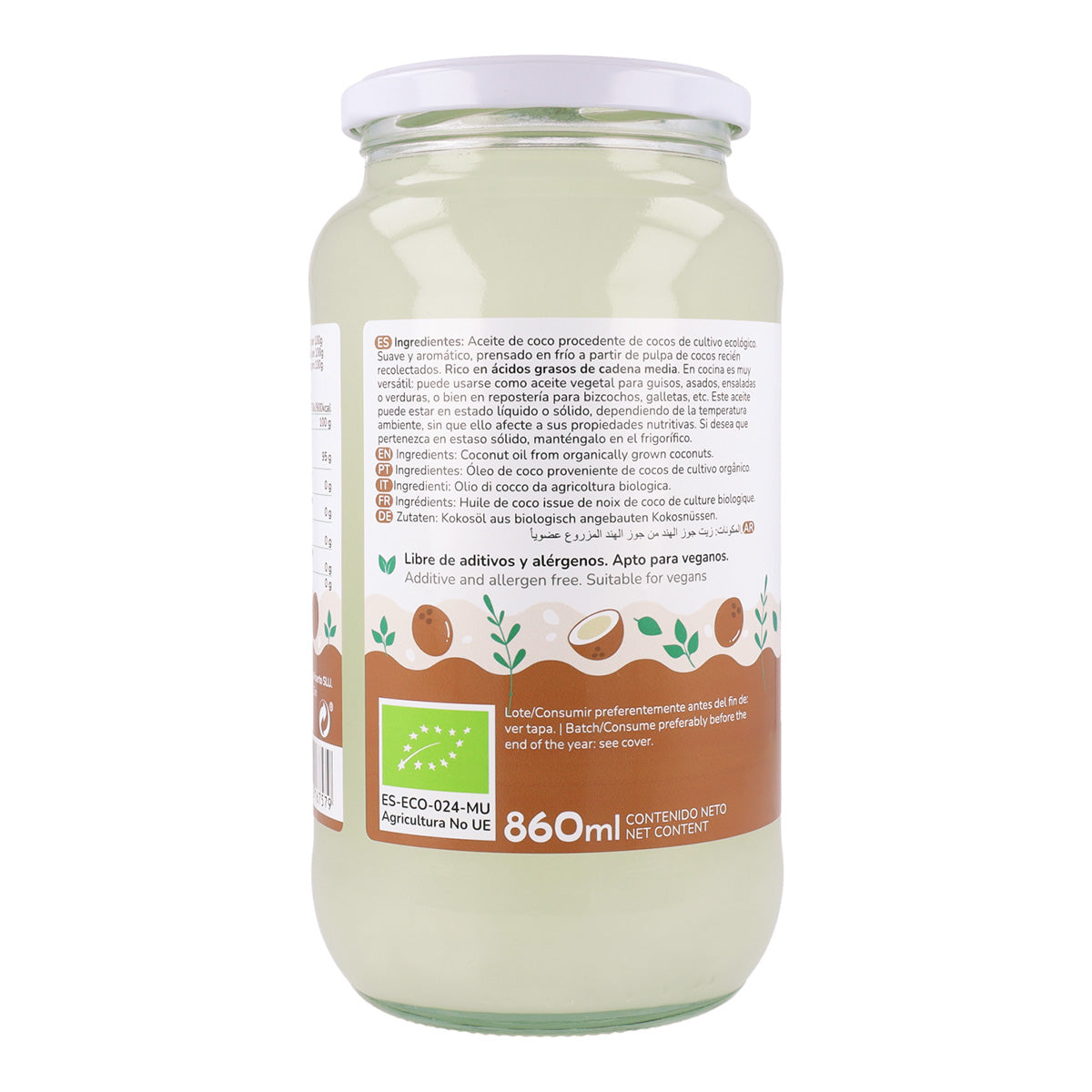 Pack of 2 ECO coconut oils Planeta Huerto 860 ml