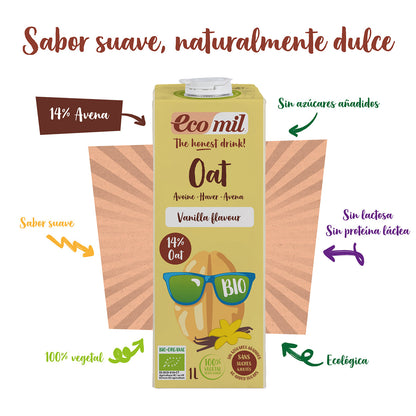 Ecomil Organic Sugar-Free Vanilla Oat Drink 1 L