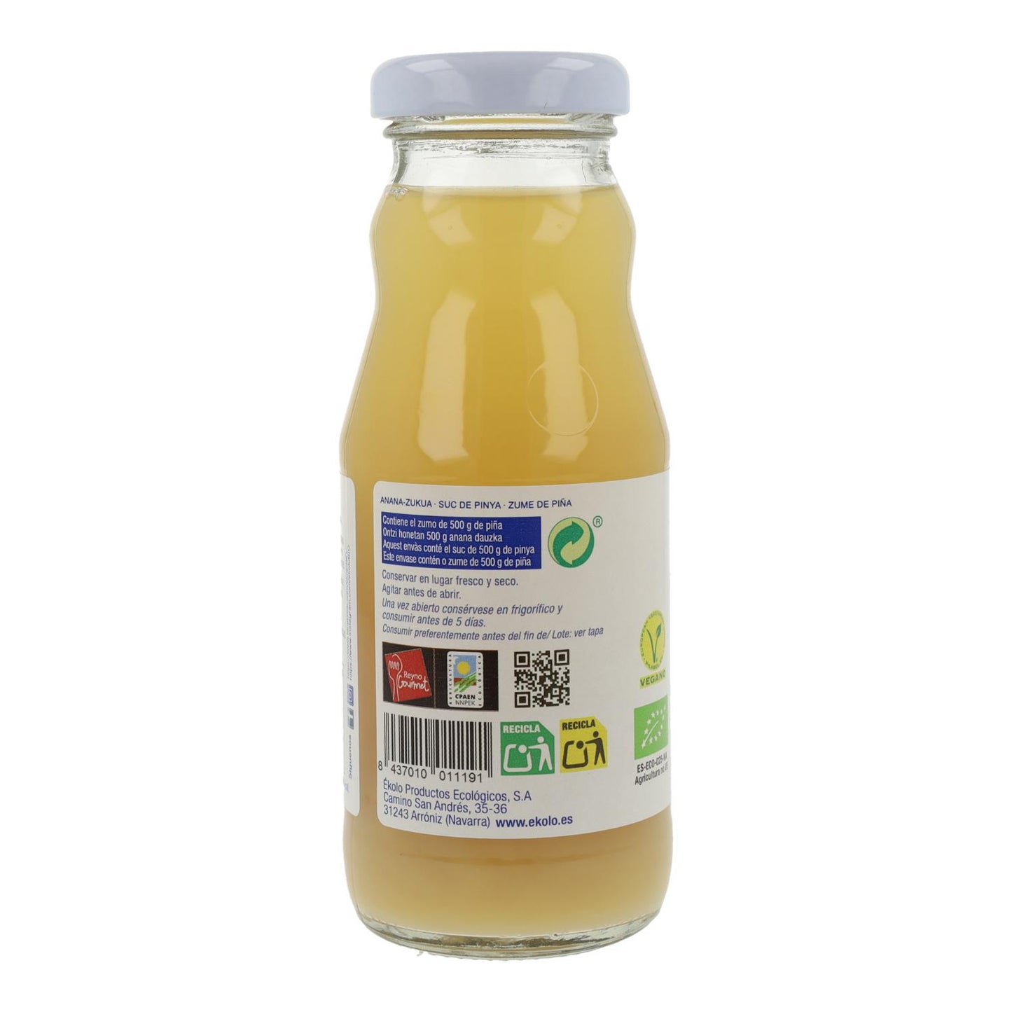 100 % Bio-Ananassaft, frisch gepresst, Ékolo, 750 ml
