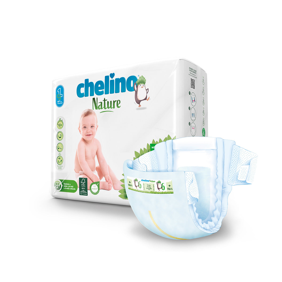 Pack 6 couches T6 17-28 kg Chelino Nature 27 unités