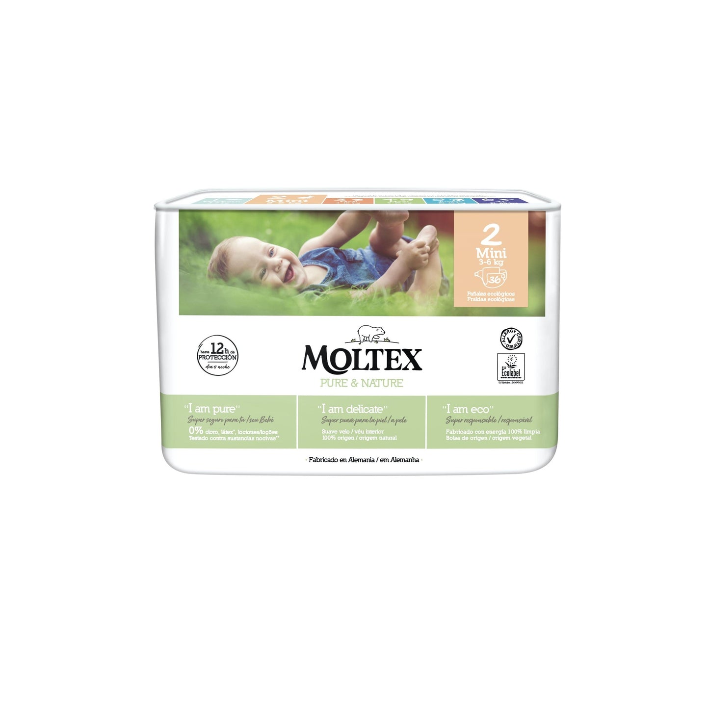 Pieluchy  T2 (3-6 kg) Moltex Pure & Nature, 36 szt.