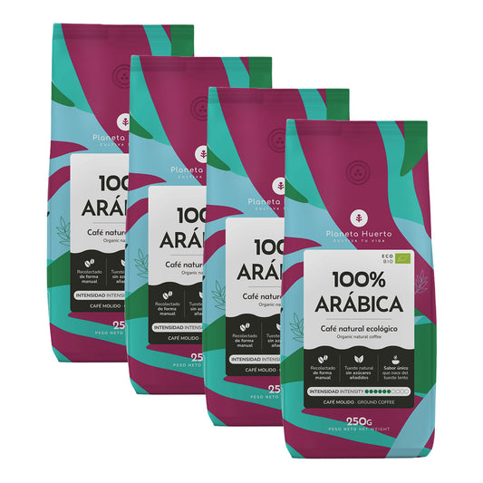 4-pack malet kaffe Eco 100 % Arabica Planeta Huerto 250 g