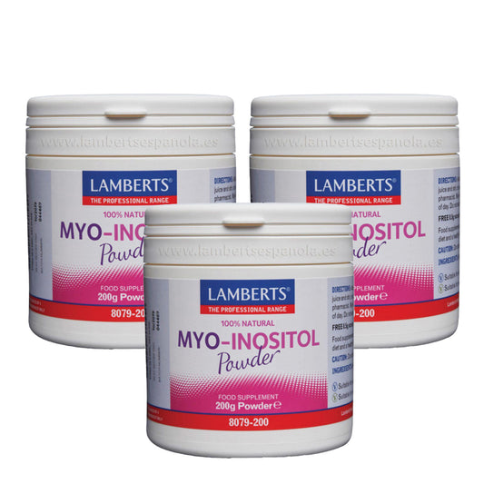 Pack of 3 MYO Inositol powder, Lamberts, 200 g