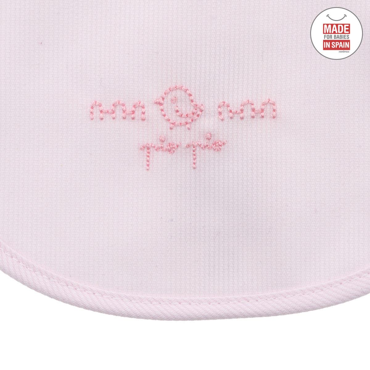 Square bib with Velcro, light blue, 20x26 cm. Colour: pink