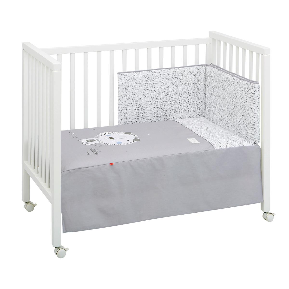 Set aus Bettdecke + Schutz für Kinderbett von BE 60 x 120 cm, verschiedene Farben Lion Kreide