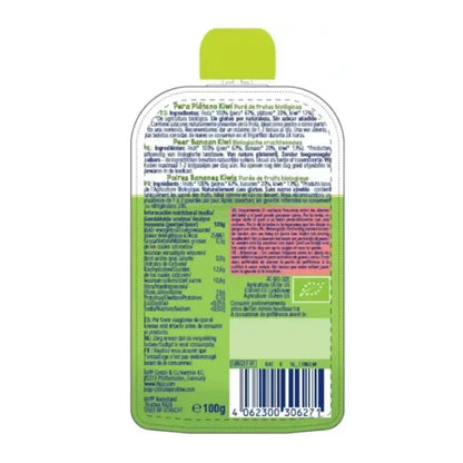 Pouch di pera, banana e kiwi biologico +6 mesi HiPP 100 g