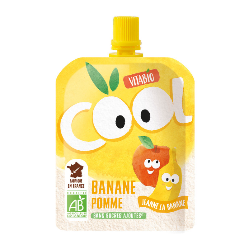 Pochettes Pomme et Banane Cool Fruits Vitabio 4 X 90 g