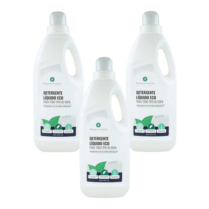 Pack 3xDetergente Líquido Ropa ECO Sín Perfume  Planeta Huerto 1,5 Litros