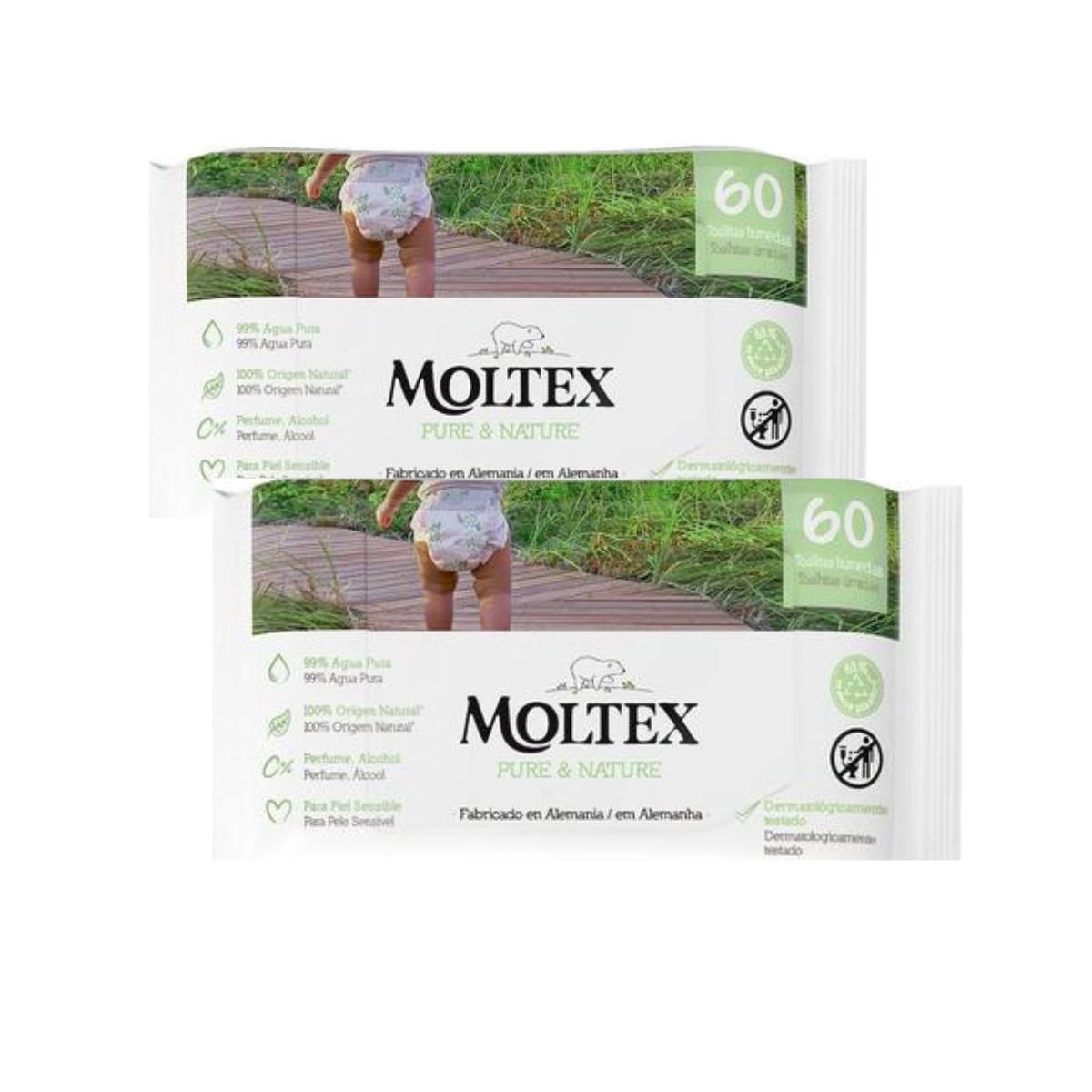 PROMO SPÉCIALE Lingettes Moltex Pure & Nature, 120 unités