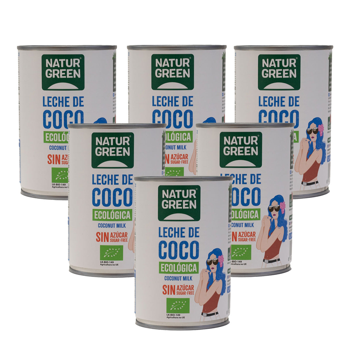 Zestaw 6x mleko kokosowe Bio NaturGreen 400 g