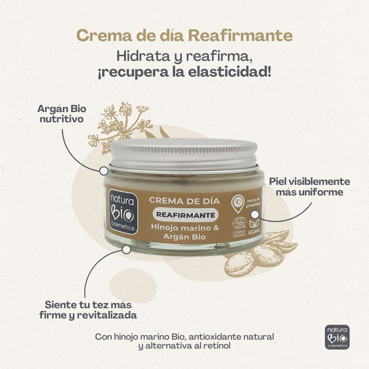 Crème raffermissante de jour au fenouil, NaturaBio Cosmetics, 50 ml