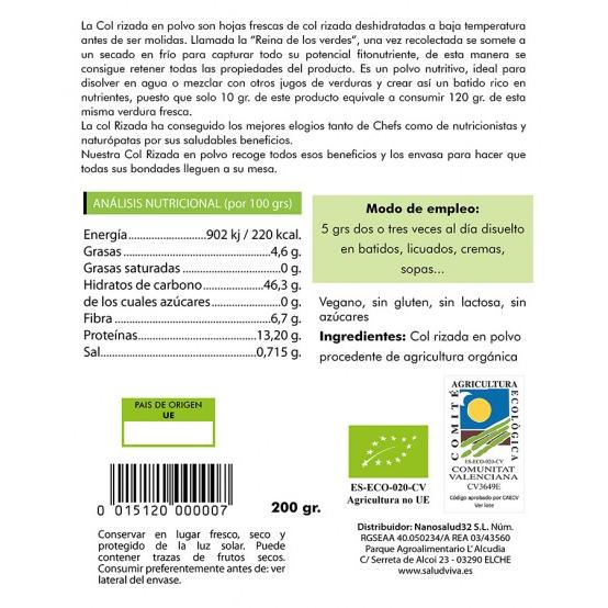 Kale - Curly Kale 200 g, Salud Viva