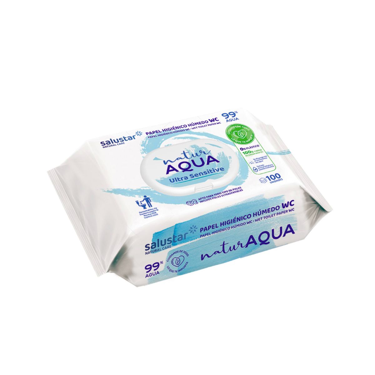 Fuktig toalettpapper Natur Aqua 100 st