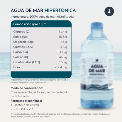 Hypertonisches Meerwasser, Flasche Planeta Huerto, 2 l