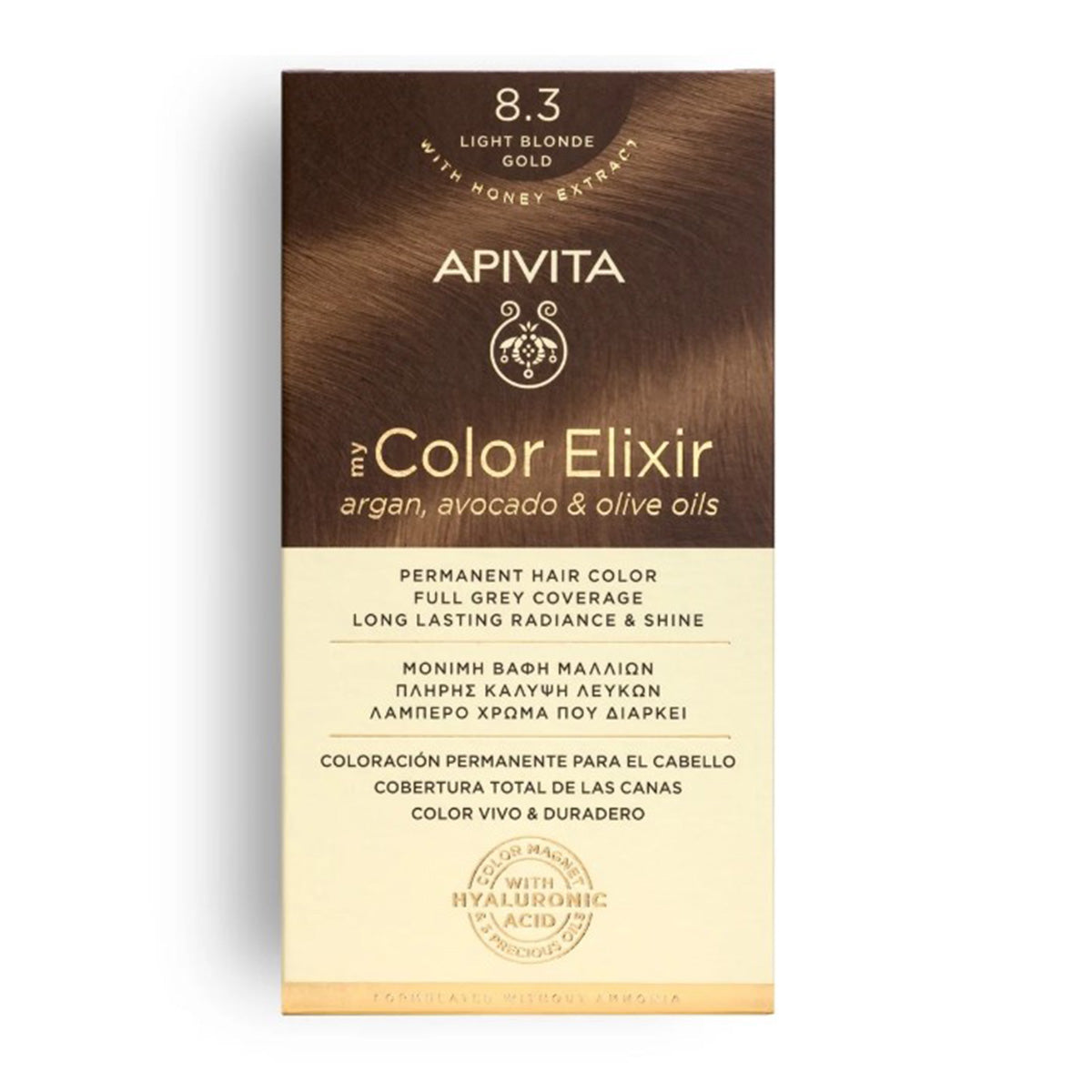 MY COLOR ELIXIR N8.3 Hair Dye, APIVITA, 150 ml