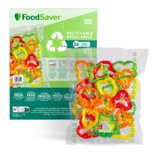 26 sacchetti sottovuoto 100% riciclabili 3,8L FoodSaver