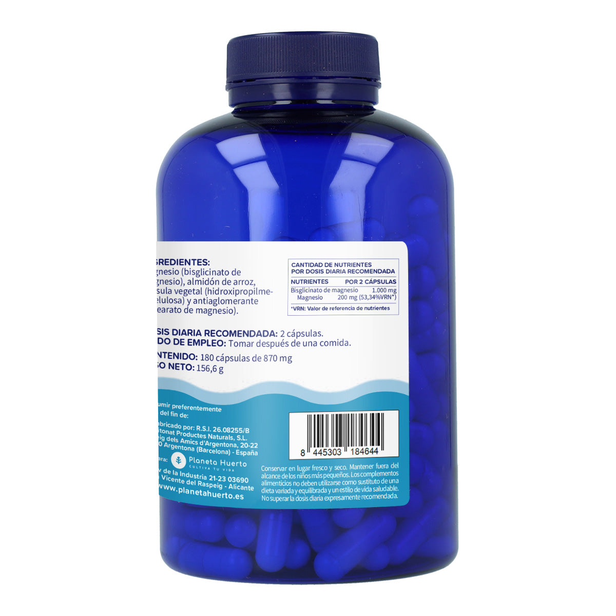 Pack 2xBisglycinate de Magnésium 500 mg Planeta Huerto 180 gélules