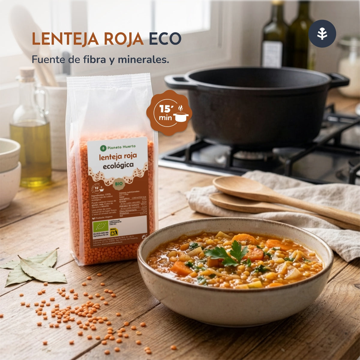 Rode linzen ECO Planeta Huerto 2,5 kg
