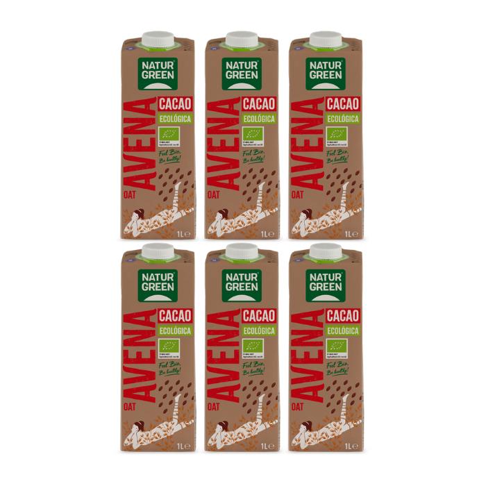 Confezione da 6 bevande all'avena Choco NaturGreen 1 L
