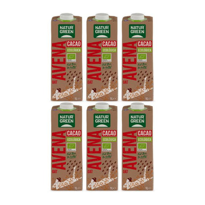 Confezione da 6 bevande all'avena Choco NaturGreen 1 L